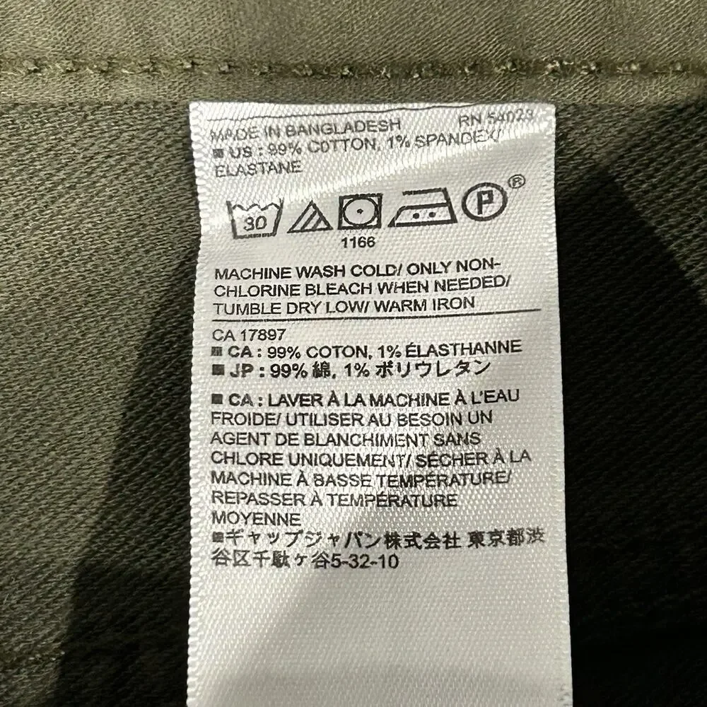 Banana Republic Men's Traveler Slim Fit Olive Green 5-Pocket Chino Pants 30x32
